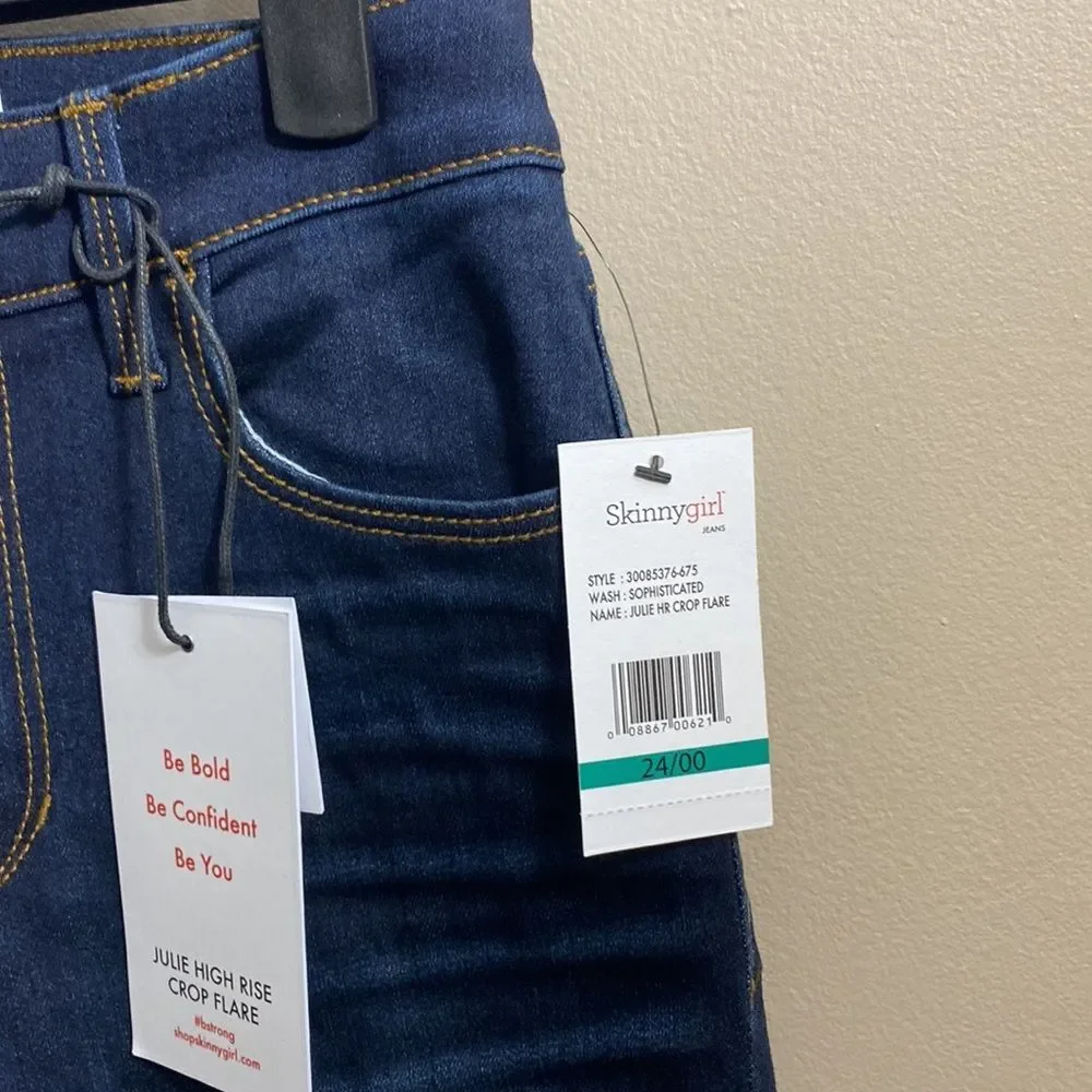 SkinnyGirl Julie High Rise Crop Flare Jeans Size 24/00 Sophisticated - Picture 3 of 6